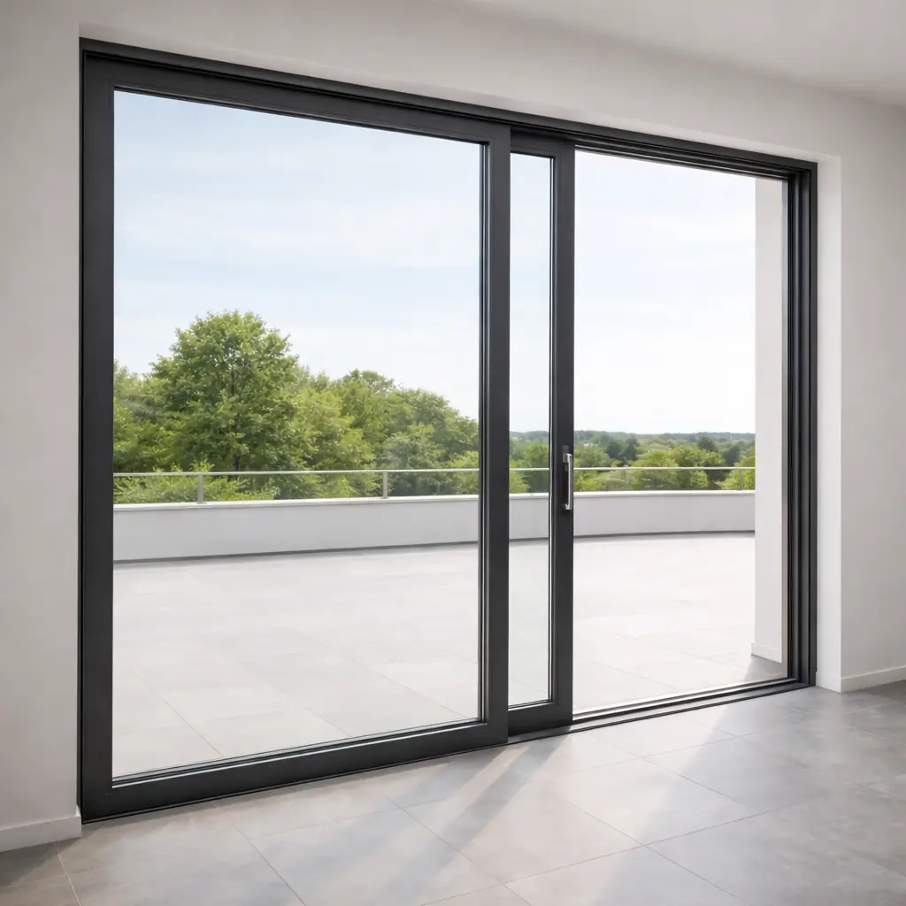 schiebetuer aluminium terrasse glas